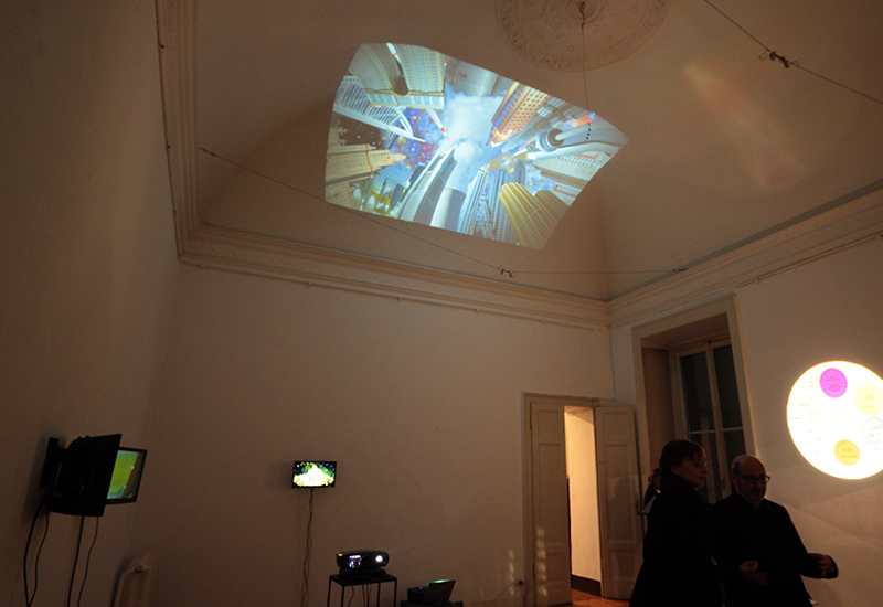 AFTER TIEPOLO as projection, ASCENSION + DEPRESSION MARQUIS on small monitors, Galleria Milano, 2015